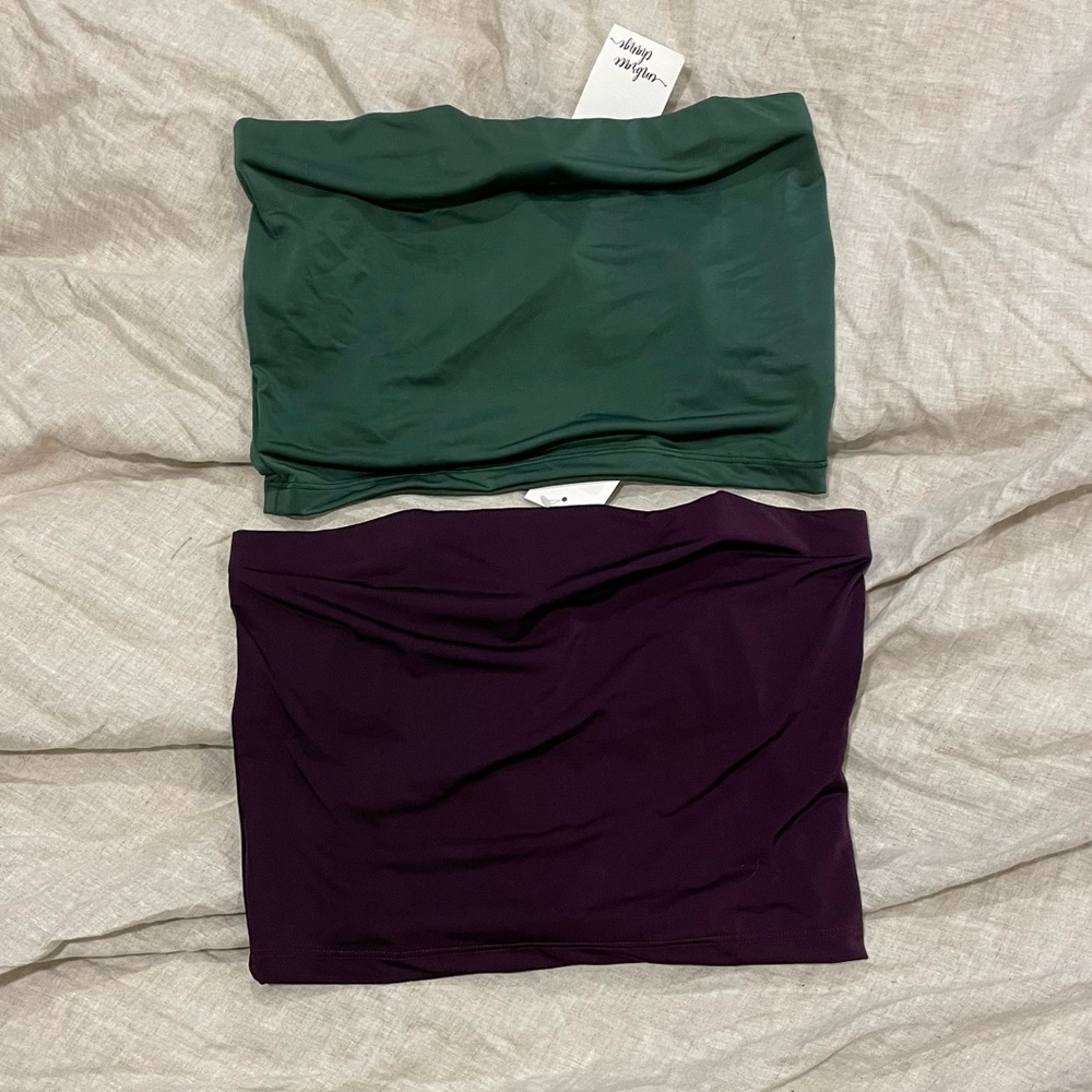 Henkaa bandeau tops M/L green eggplant purple